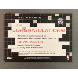 KEVIN MARTIN 2008 TOPPS LUXURY BOX JERSEY /99