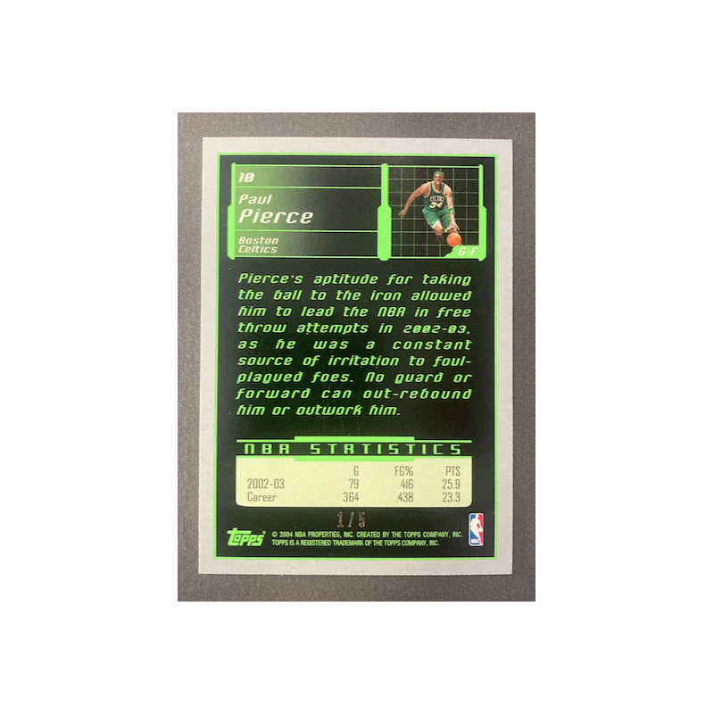 PAUL PIERCE 2003-04 TOPPS MATRIX KEY POINT 1/5