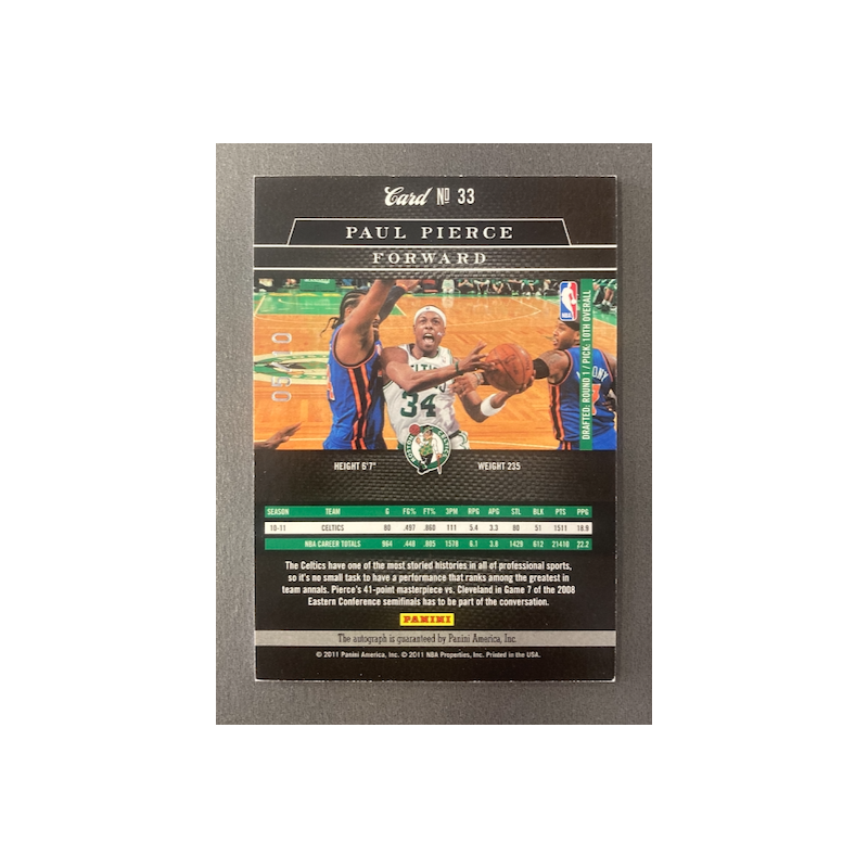 PAUL PIERCE 2010 ELITE BLACK BOX AUTO 05/10