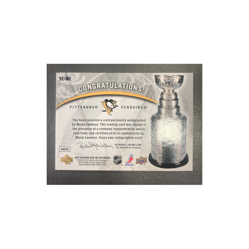MARIO LEMIEUX 2007 THE CUP STANLEY CUP SIGNATURES AUTO 13/25