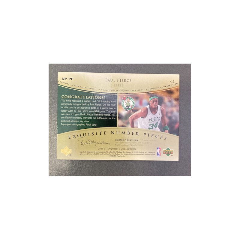 PAUL PIERCE 2004-05 EXQUISITE NUMBER PIECES 03/34