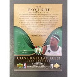 PAUL PIERCE 2006-07 EXQUISITE NUMBER PIECES PATCH AUTO 27/34