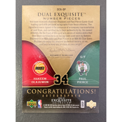 PIERCE / OLAJUWON 2006-07 EXQUISITE DUAL NUMBER PIECES DUAL PATCH AUTO 05/34
