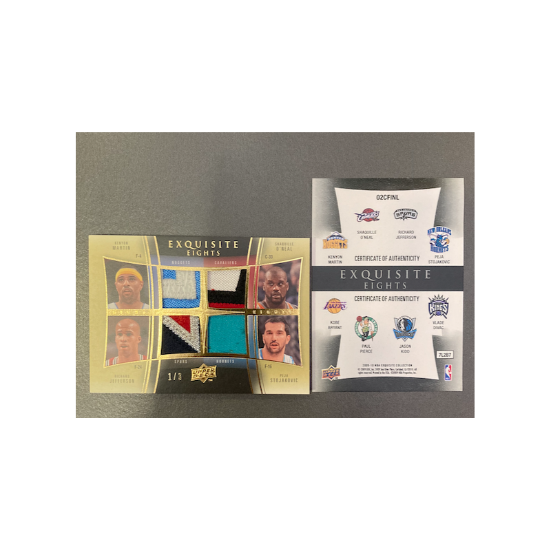 KOBE / PIERCE / KIDD / DIVAC / MARTIN / ONEAL / JEFFERSON / STOJAKOVIC 2009-10 EXQUISITE EIGHTS 1/3