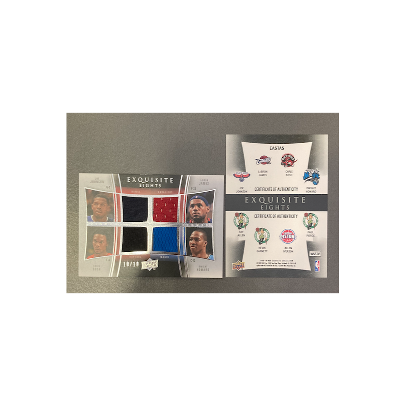 PIERCE / GARNETT / ALLEN / IVERSON / JOHNSON / JAMES / BOSH / HOWARD 2009-10 EXQUISITE EIGHTS 10/10