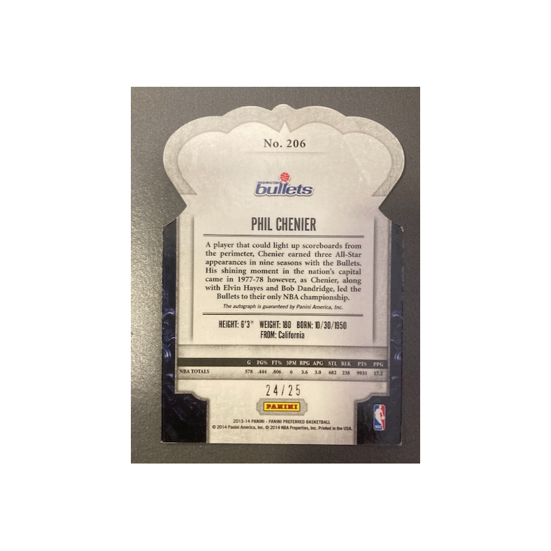 PHIL CHENIER 2013-14 PANINI PREFERRED PURPLE CROWN ROYALE 24/25