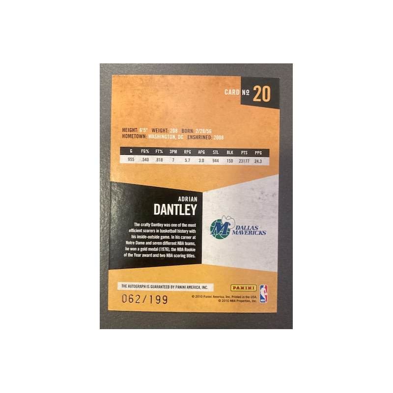 ADRIAN DANTLEY 2009-10 PANINI HALL OF FAME MONIKERS 62/199