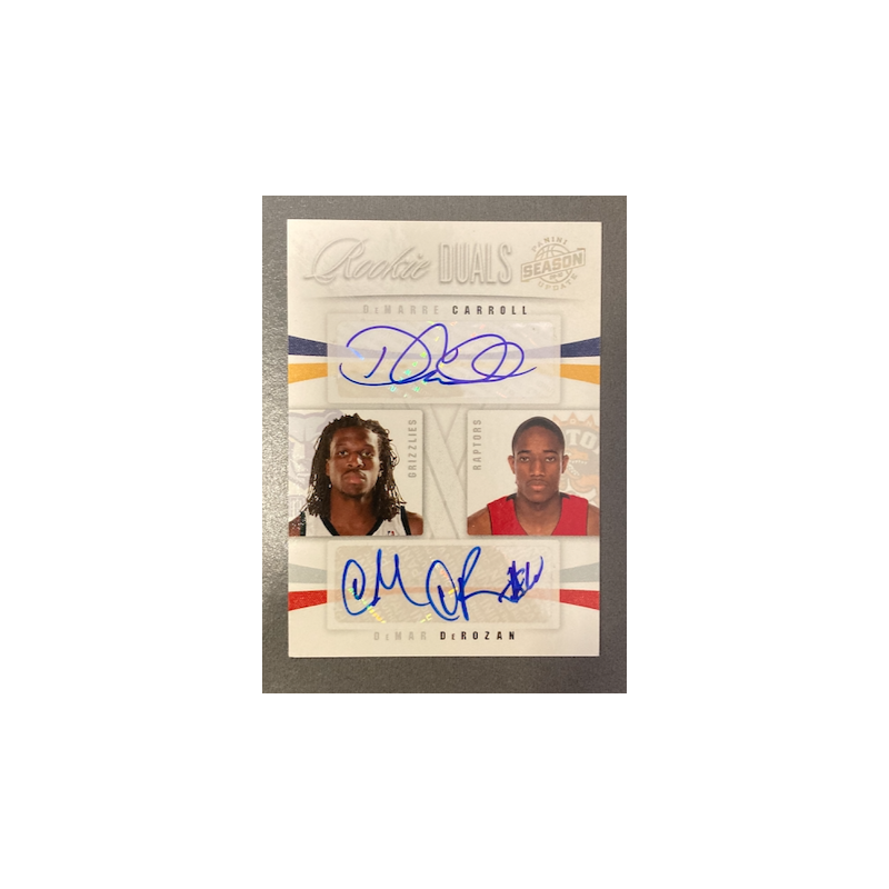 DEMAR DEROZAN / CARROLL 2009-10 PANINI SEASON UPDATE ROOKIE DUALS AUTO 47/99