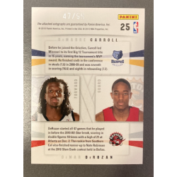 DEMAR DEROZAN / CARROLL 2009-10 PANINI SEASON UPDATE ROOKIE DUALS AUTO 47/99