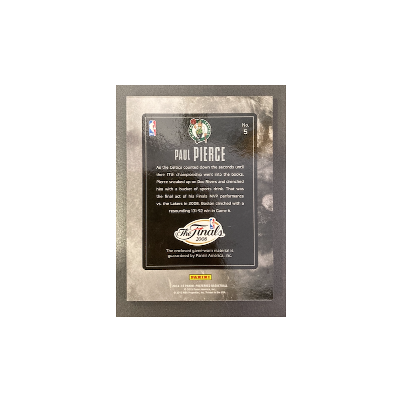 PAUL PIERCE 2014-15 PANINI PREFERRED CHAMPS JERSEY BOOKLET 80/99