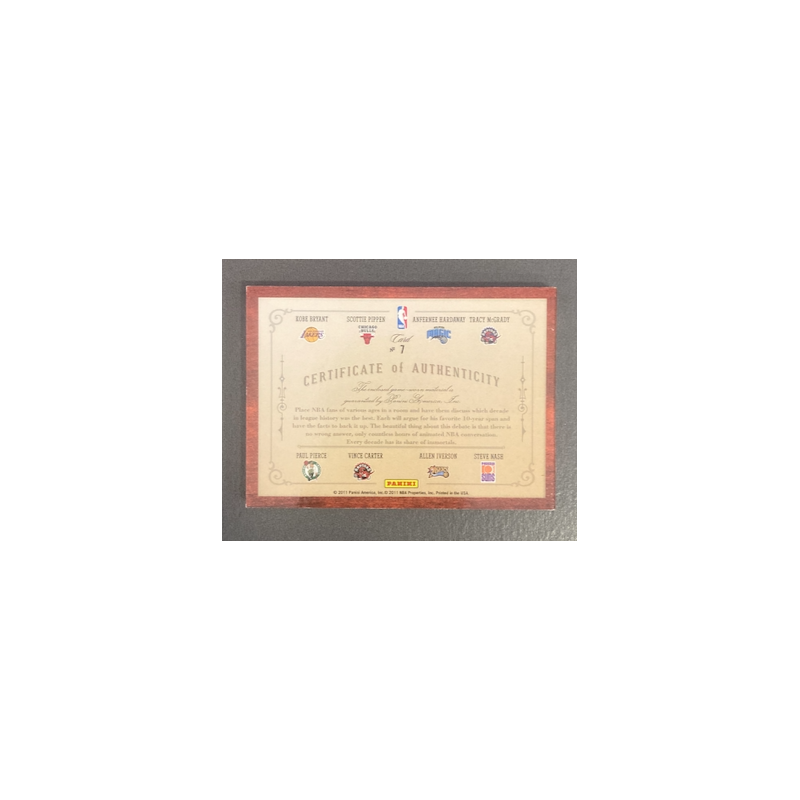 BRYANT / PIPPEN / HARDAWAY / MCGRADY / PIERCE / CARTER / IVERSON / NASH 2011 PANINI PREFERRED DECADE 90 34/199