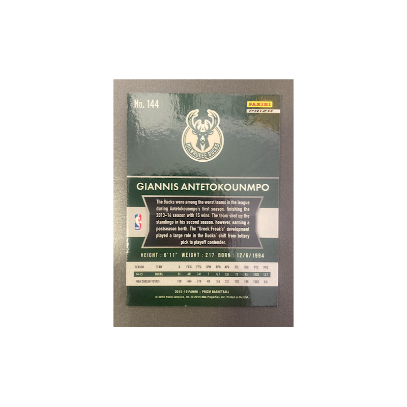 GIANNIS ANTETOKOUNMPO 2015-16 panini prizm prizm