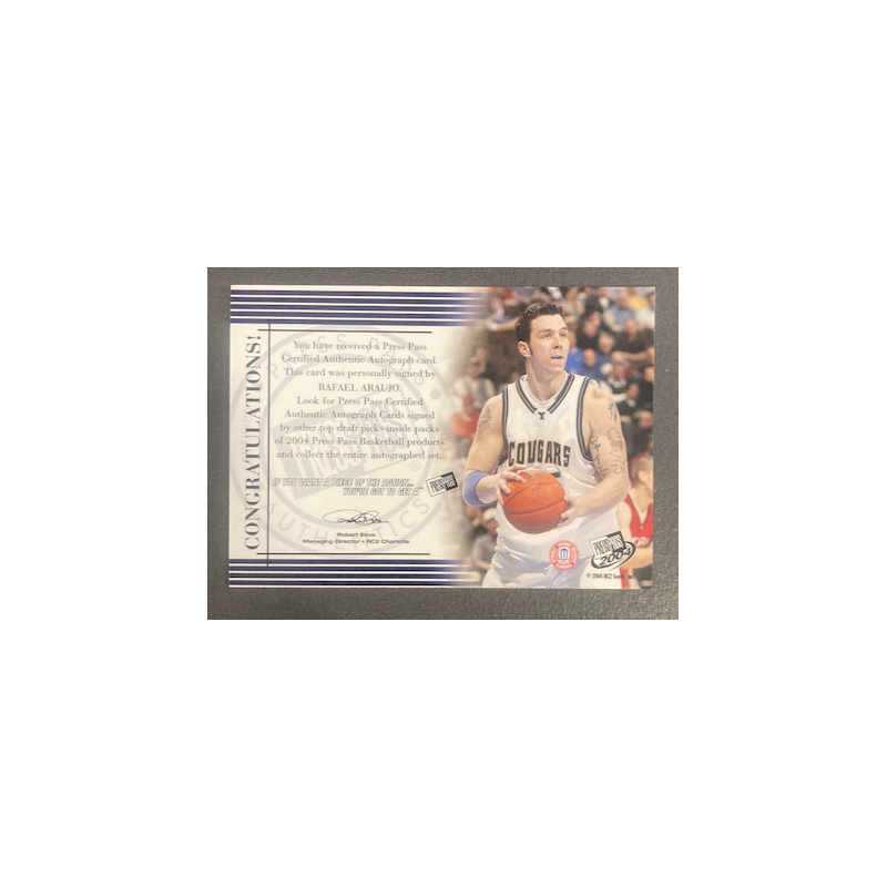 RAFAEL ARAUJO 2004 PRESS PASS AUTO RED 24/50