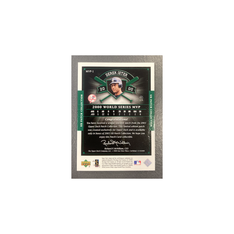 DEREK JETER 2003 UPPER DECK PATCHWORKS MVP1