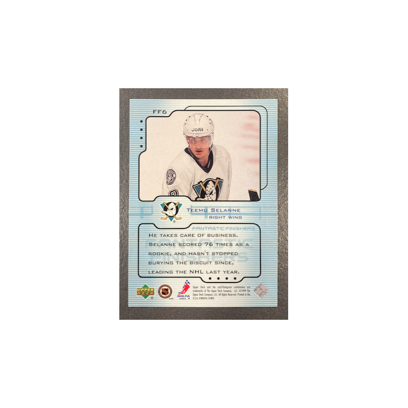 TEEMU SELANNE 1999 UPPER DECK FANTASTIC FINISHERS FF6