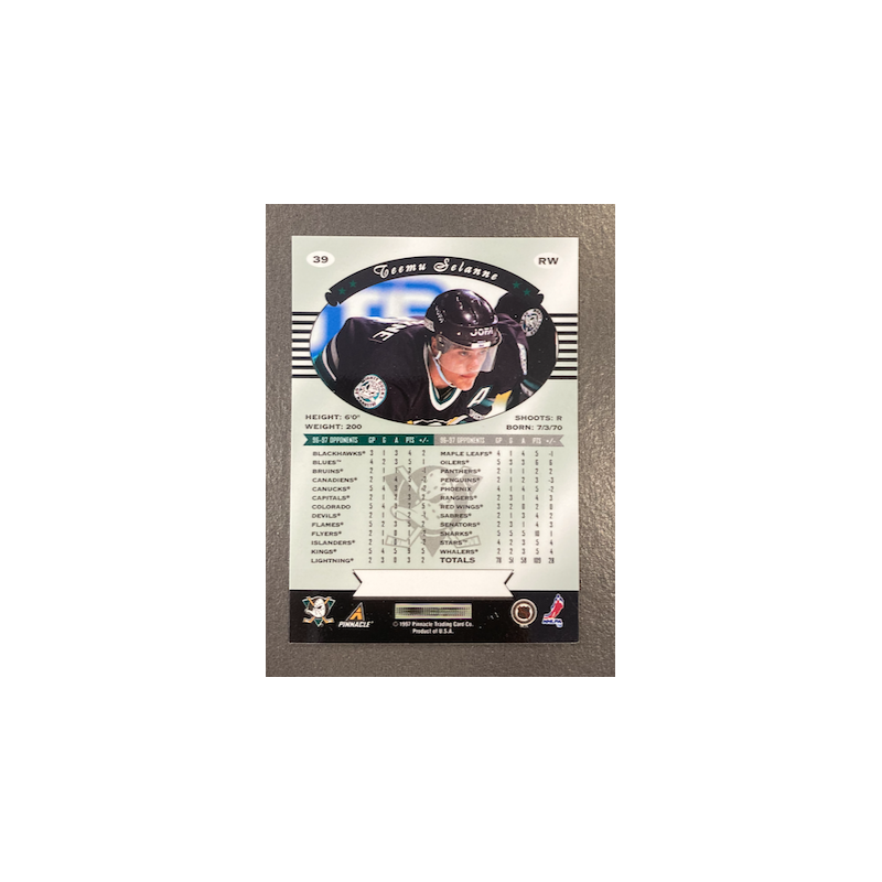 TEEMU SELANNE 1997 PINNACLE CERTIFIED 39