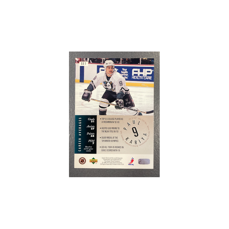 PAUL KARIYA 1995 UPPER DECK SPECIALE EDITION SE1