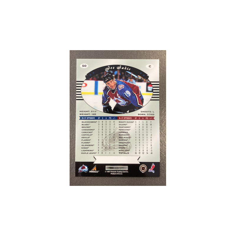 JOE SAKIC 1997 PINNACLE CERTIFIED 50