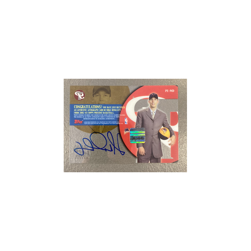 MIKE DUNLEAVY 2002-03 TOPPS PRISTINE AUTO