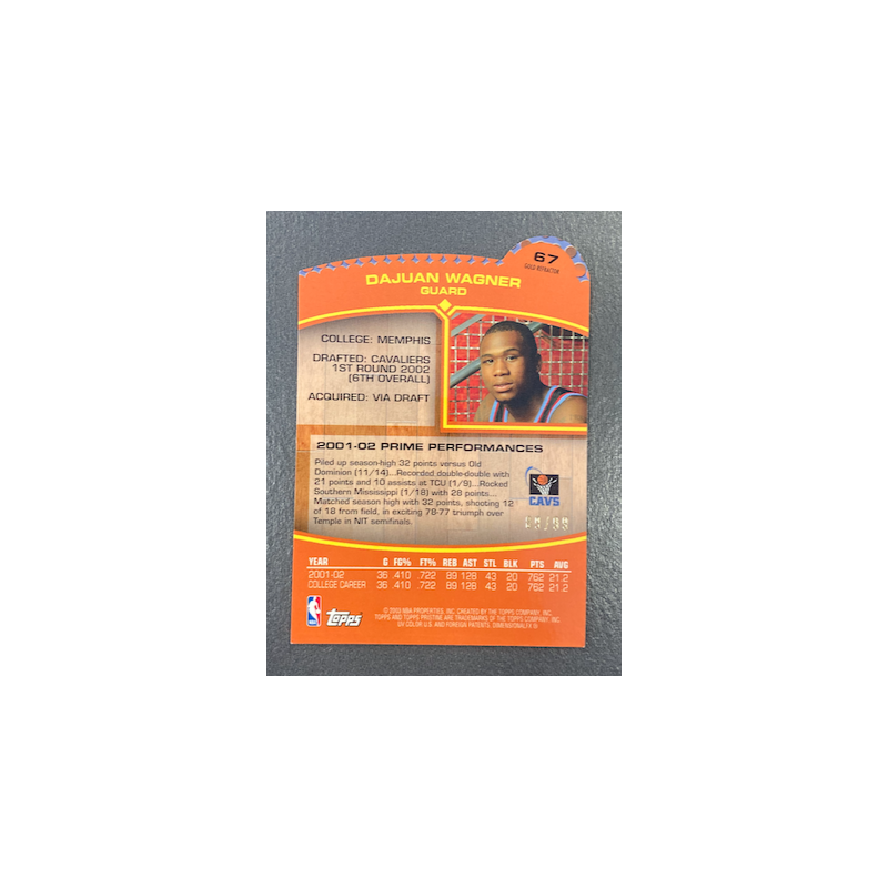 DAJUAN WAGNER 2002-03 TOPPS PRISTINE GOLD REFRACTOR DIE CUT 89/99