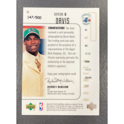 BARON DAVIS 1999-00 UD SPX FINITE AUTO ROOKIE 147/500