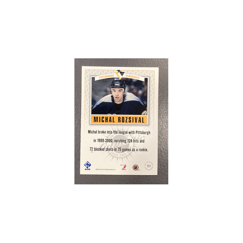 MICHAL ROZSIVAL 2001-02 PACIFIC PRIVATE STOCK GAME GEAR