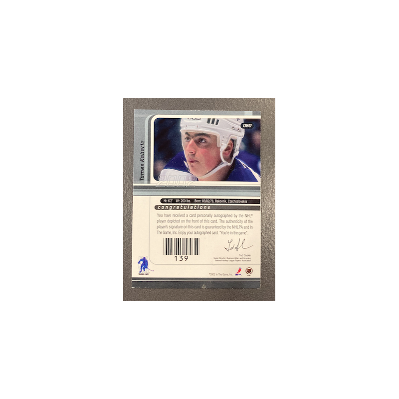 TOMAS KABERLE 2002-03 BAP SIGNATURES SERIES AUTO BUYBACK 2001