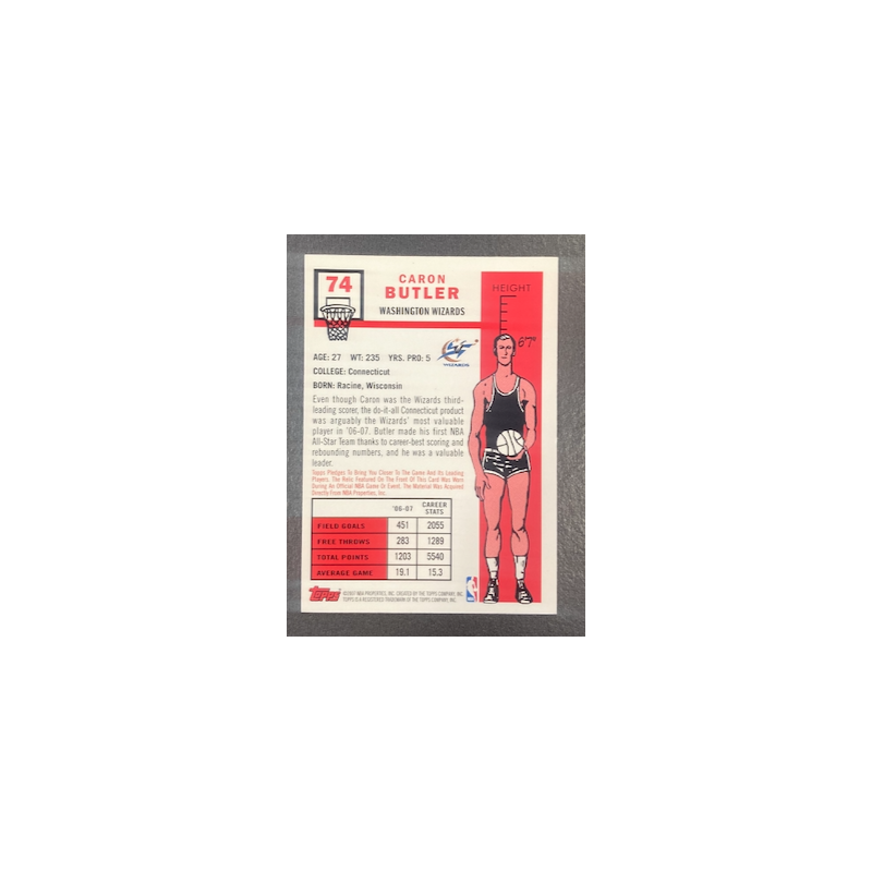 CARON BUTLER 2007 TOPPS 50TH ANNIVERSARY JERSEY