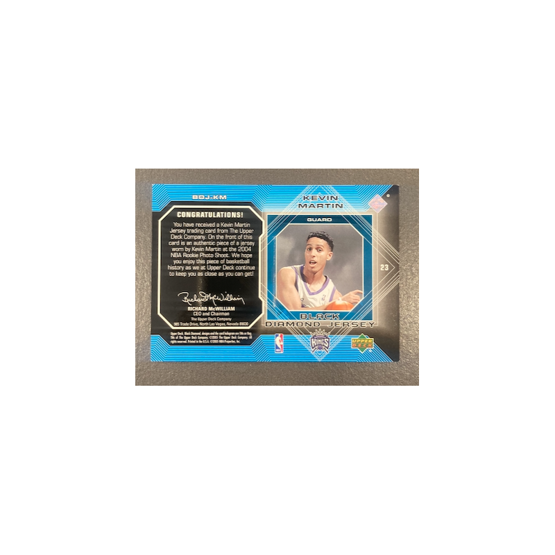 KEVIN MARTIN 2005 UPPER DECK BLACK DIAMOND JERSEY
