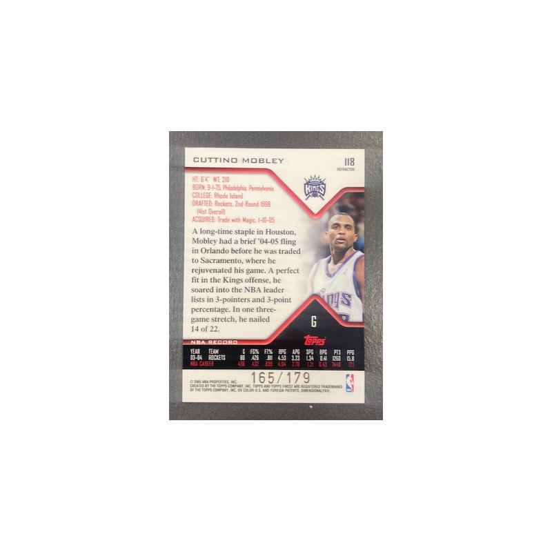 CUTTINO MOBLEY 2005 TOPPS FINEST REFRACTOR JERSEY /179