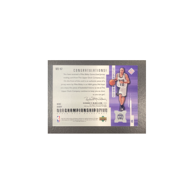 MIKE BIBBY 2003 UPPER DECK KEY PIECES JERSEY