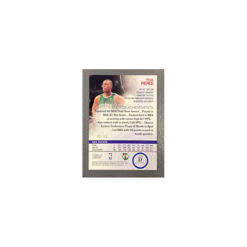 PAUL PIERCE 2002-03 TOPPS PRISTINE GOLD REFRACTOR 40/50