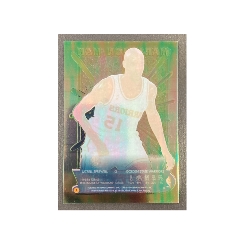 LATRELL SPREWELL 1994-95 TOPPS FINEST MARATHON MAN