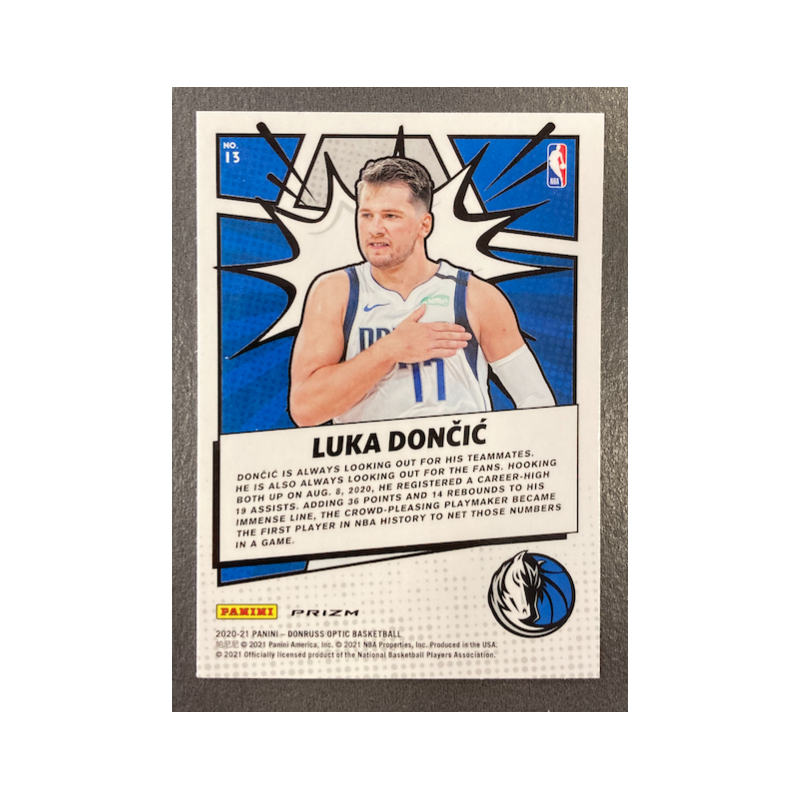 LUKA DONCIC 2020-21 DONRUSS OPTIC MY HOUSE SILVER PRIZM