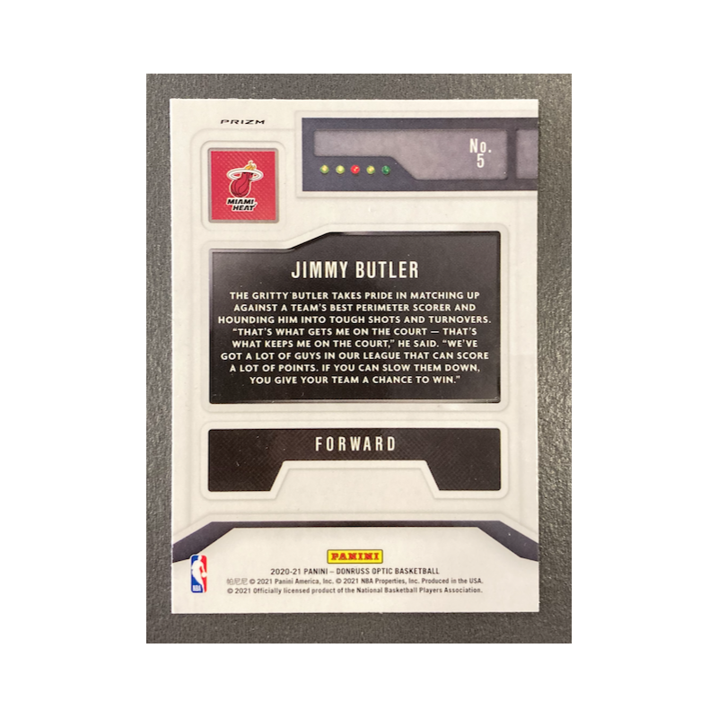 JIMMY BUTLER 2020-21 PANINI OPTIC T-MINUS PURPLE PRIZM
