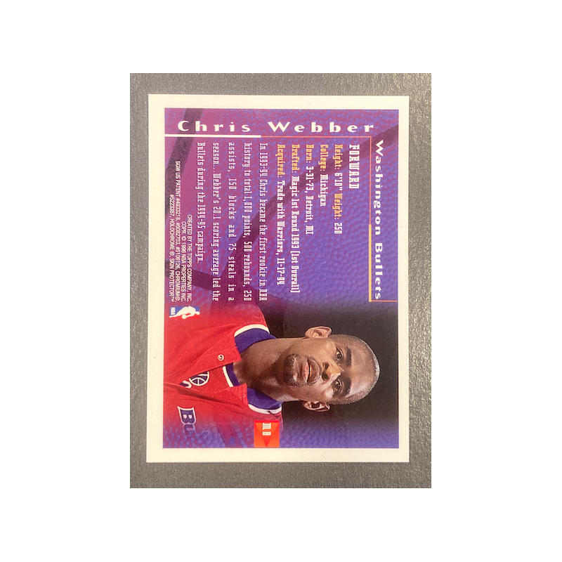 CHRIS WEBBER 1995-96 TOPPS FINEST BORDERLESS REFRACTOR M8