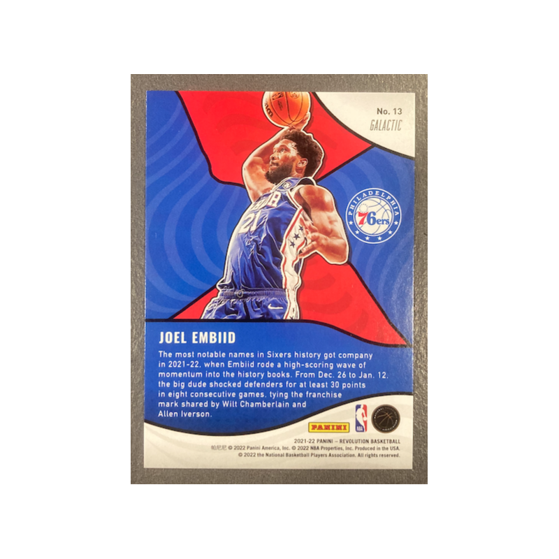 JOEL EMBIID 2021-22 PANINI REVOLUTION SHOCK WAVE GALACTIC