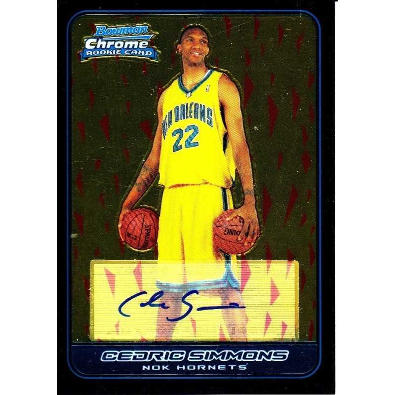 CEDRIC SIMMONS 2006-07 BOWMAN CHROME RC AUTO