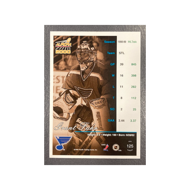 GRANT FUHR 1999-00 PACIFIC AURORA PREMIERE DATE STRIPED 43/60