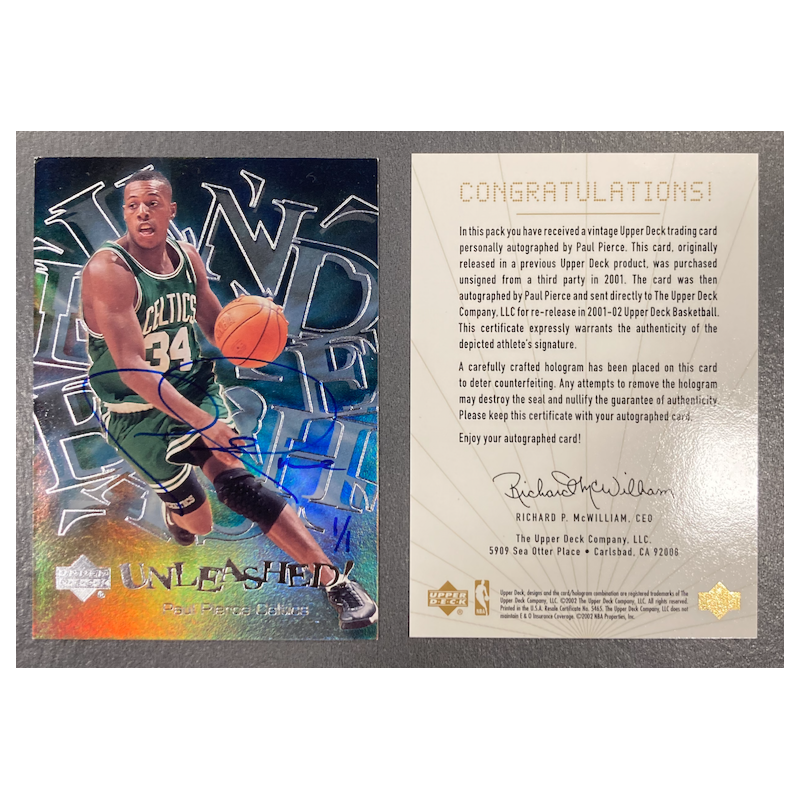 PAUL PIERCE 2001-02 UD SERIE 2 BUYBACK AUTO ON UNLEASHED 1/1