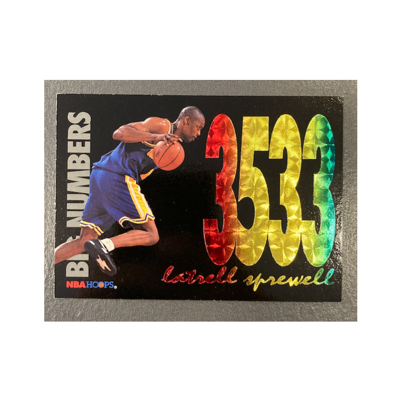 LATRELL SPREWELL 1994-95 SKYBOX HOOPS BIG NUMBER RED/YELLOW/GREEN BN6