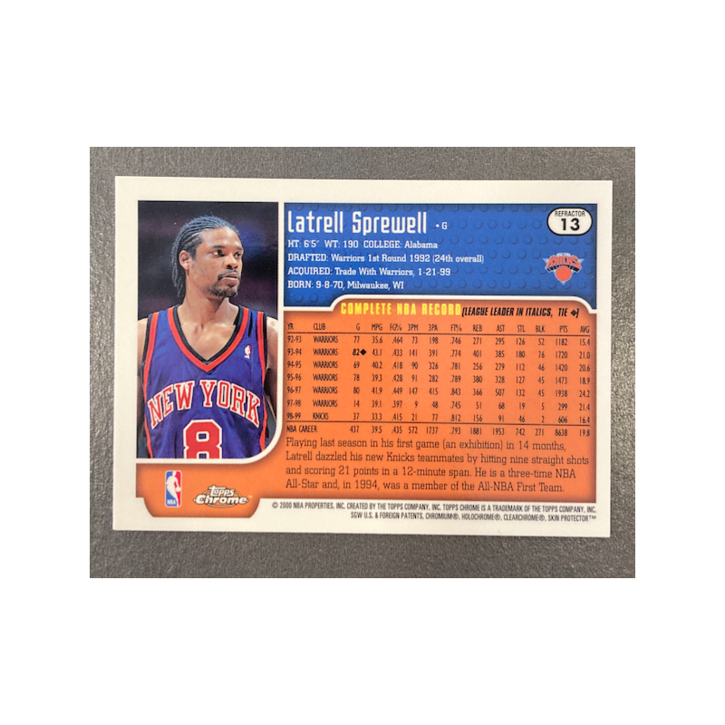 LATRELL SPREWELL 1999-00 TOPPS CHROME REFRACTORS 13