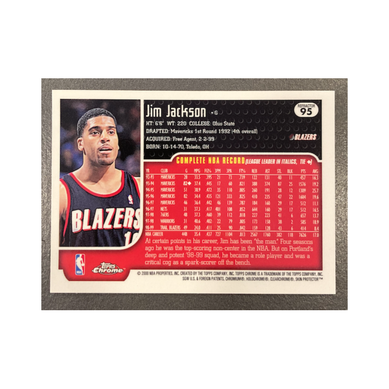 JIM JACKSON 1999-00 TOPPS CHROME REFRACTORS 95