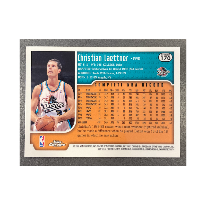 CHRISTIAN LAETTNER 1999-00 TOPPS CHROME REFRACTORS 170