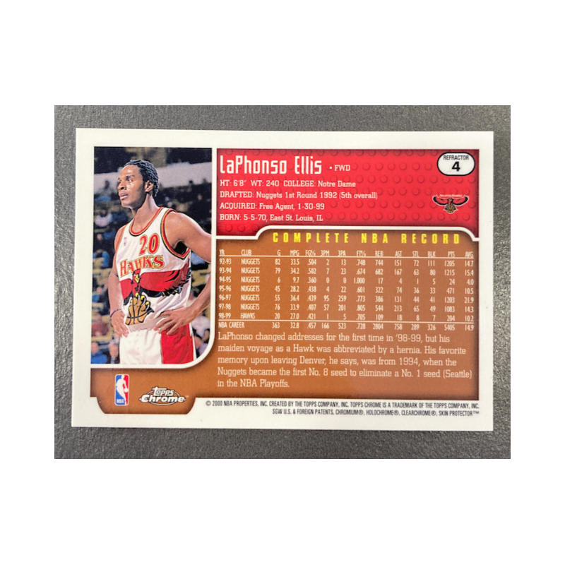 LAPHONSO ELLIS 1999-00 TOPPS CHROME REFRACTORS 4