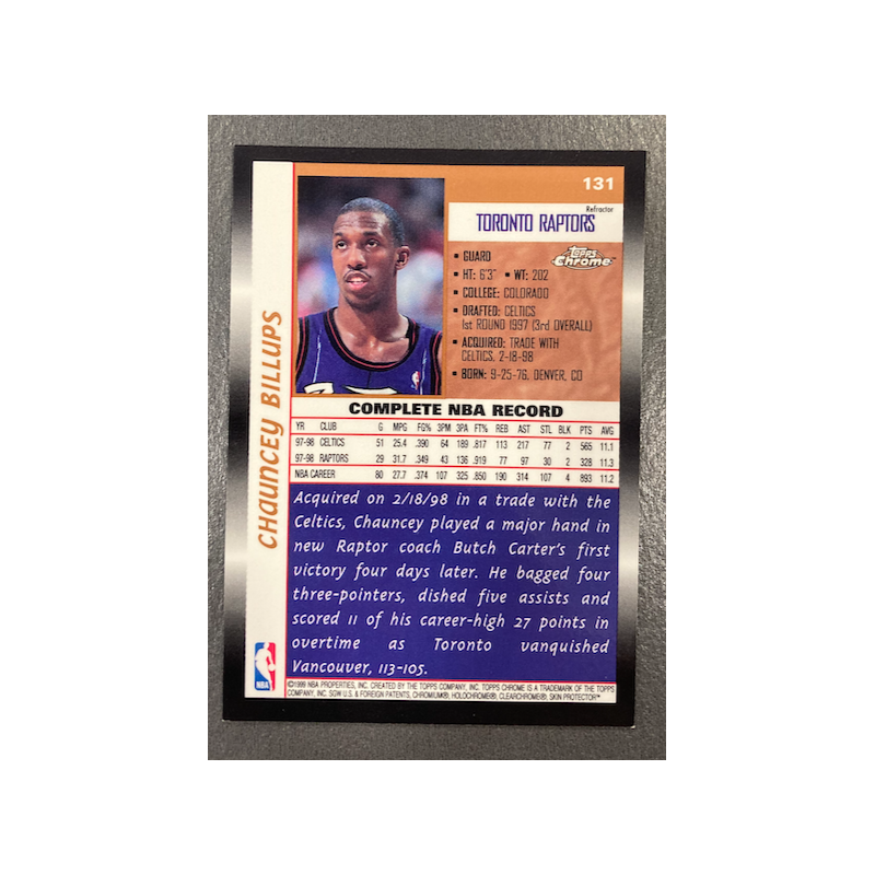 CHAUNCEY BILLUPS 1998-99 TOPPS CHROME REFRACTORS 131