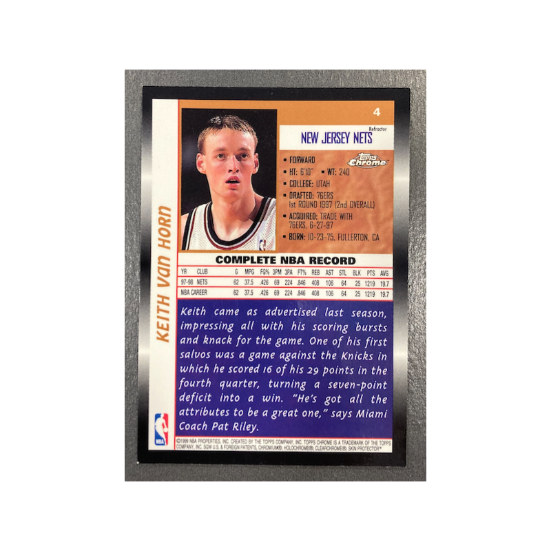 KEITH VAN HORN 1998-99 TOPPS CHROME REFRACTORS 4 - EXMT CONDITION