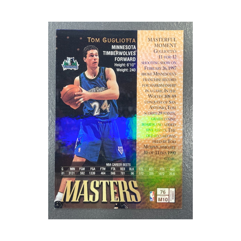 TOM GUGLIOTTA 1997-98 TOPPS FINEST MASTERS REFRACTORS B76