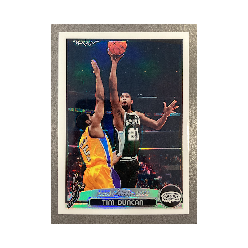 TIM DUNCAN 2003-04 TOPPS CHROME REFRACTOR 21