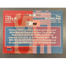 TIM DUNCAN / LISA LESLIE 2000 TOPPS TEAM USA SIDE BY SIDE REFRACTOR/REFRACTOR SS1